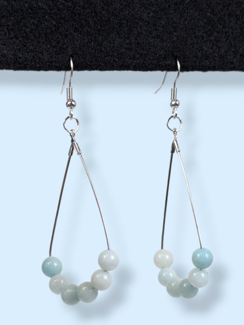 Amazonite Beaded Tear Drop Earrings